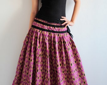 Sweet spot...2 layers full maxi skirt...cotton Printed (one size fits S-L)