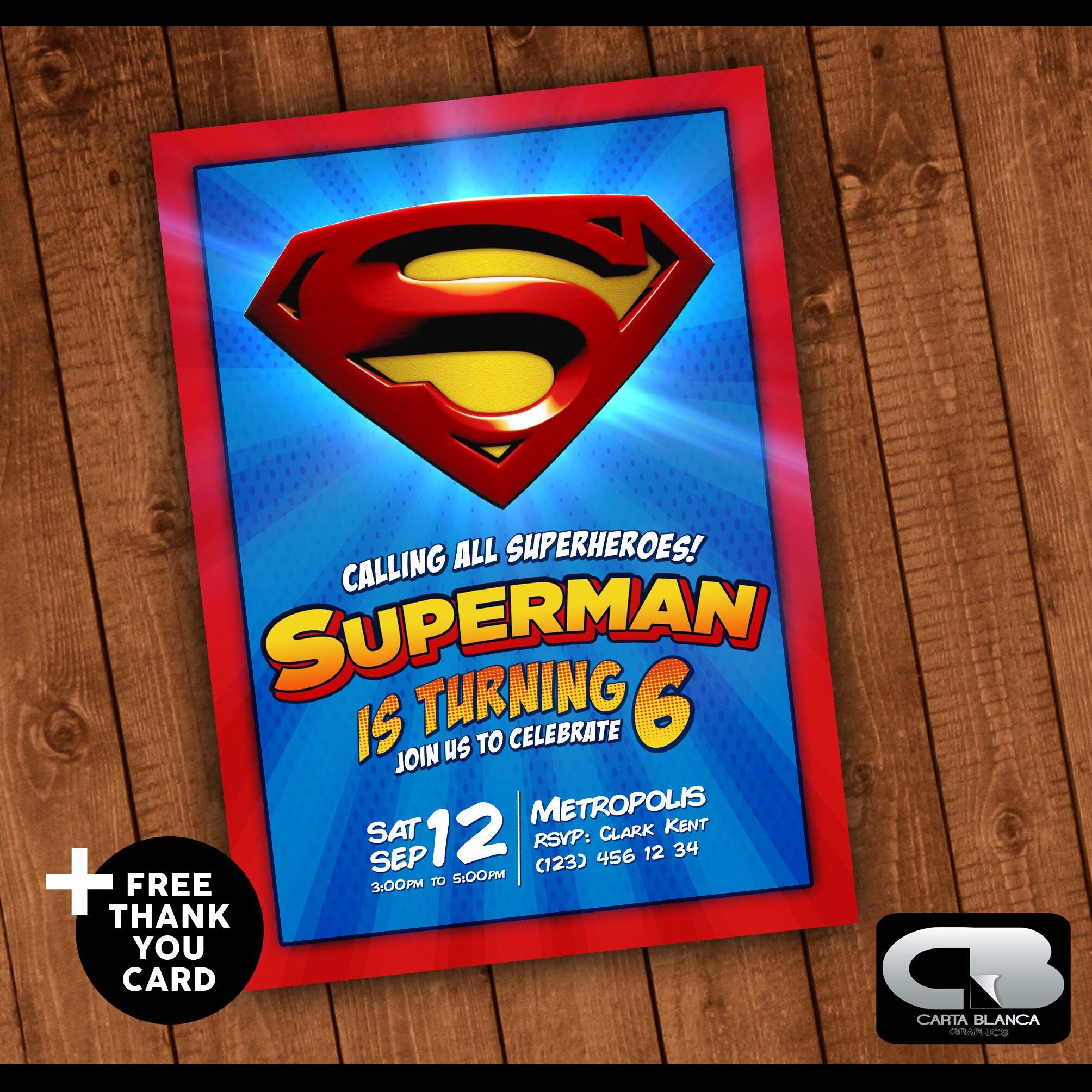 Superman invitación cumpleaños invitación invitación de Superman invitación cumpleaños invitación invitación de