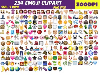 234 Emoji Clipart-PNG Emoji Clip Art-Emoji Collection-Printable Emoji Scrapbooking Clipart-Digital Emoji Animals-Smiley Face Photobooth