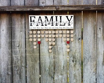 Family Birthday Board, Mothers Day, Family Calendar, Family Celebrations Board, Family Birthday Sign, Birthday Reminder, Calendar Sign