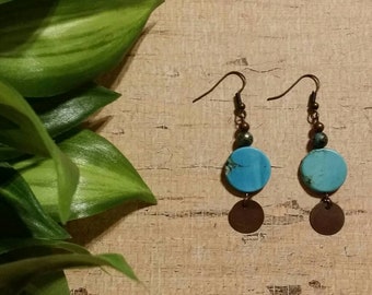 Turquoise earrings, Southwest earrings, boho earrings, Southwest earrings, Native American style earrings