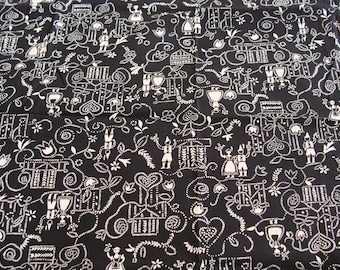 Vintage Cotton Fabric ~ Just Cute and Kitschy ~ Quilting Quilt