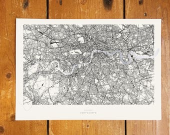 London Metallic Thames Map - Silver Foil