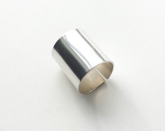 modern sterling silver tube ring