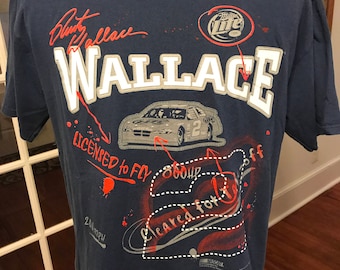 Vintage NASCAR Rusty Wallace Licensed to Fly Miller Lite T Shirt