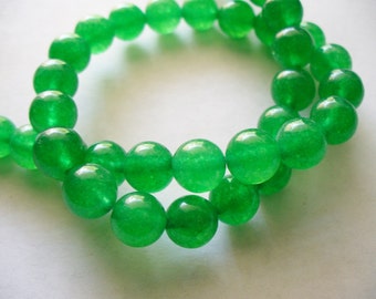 Jade Beads Gemstone Green Round 8MM