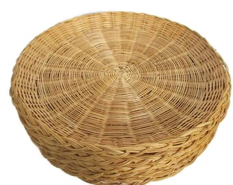 8 Vintage Wicker Bamboo Paper Plate Holders