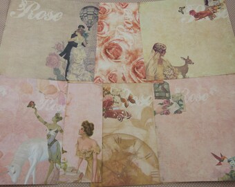 Assortment of fancy for scrapbooking paper, vintage