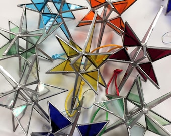 Stained Glass Moravian Star Ornament (PLG119)