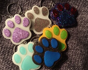 Custom paw print keychain