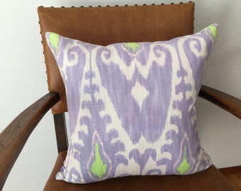 Lavender Ikat Linen Pillow
