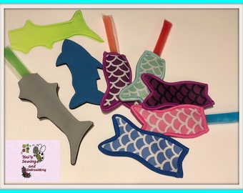 SPECIAL Price , Ready to Ship Mermaid Tail or Shark Popsicle Cover , Neonprene Cooler , Popsicle Sleeve , Popsicle Holder Ready to Ship