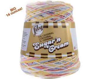 KITCHEN BREEZE OMBRE 14oz Sugar N Cream Cotton Cone yarn Cotton Yarn, Multi Color cotton yarn, Variegated Lily Sugar N Cream pastel Cone