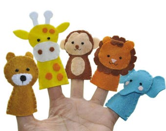 Zoo Animals Finger Puppet Set 5.
