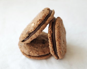 Hazelnut Whisky Sandwich Cookies, Chocolate Whisky Cookies
