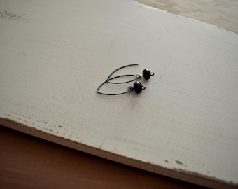 c a m i l a . Sugilite earrings. Purple gemstones with oxidized sterling silver. Simple luxe drop earrings.
