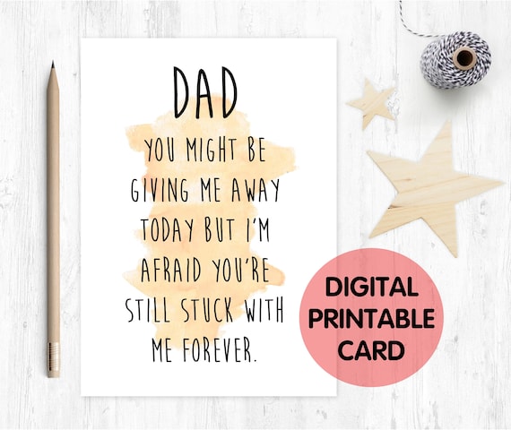 father of the bride card, funny father of the bride card, dad giving me away card, card for father of the bride, wedding card for dad