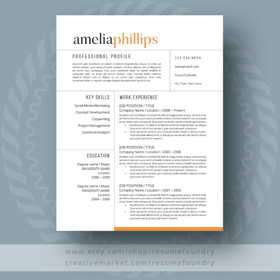modern resume template for word 1