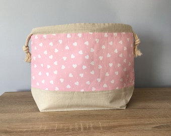 Large knitting / crochet project bag ~ sweetheart ~