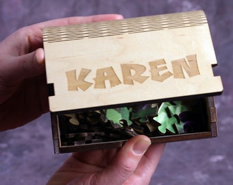 Mini Living Hinge Book Shaped Box. Digital Pattern to make our best selling product. 5 5/8" X 4" X 2 3/8" cut from 1/4" plywood.