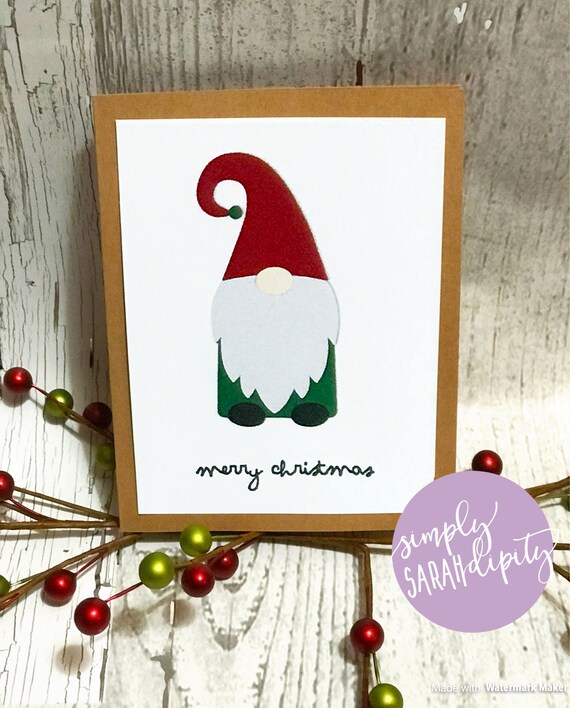Gnome Christmas Card Rae Dunn Inspired Gnome Cards Holiday