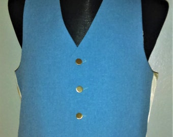 1970s LEVI'S PANATELA Suit Vest in Chambray Blue--Flawless!