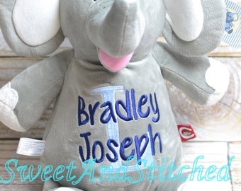 Personalized Stuffed Animal baby gift elephant for boys or girls, Monogrammed stuffed animal, monogrammed baby gift, monogrammed elephant