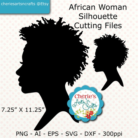 Download African Woman Silhouette Clip Art SVG Cut Files Woman