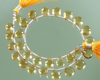 AAA Citrine Micro Faceted Heart Briolettes 6mm - 8mm