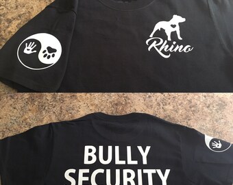 Bully security tshirt. Peace for pit bulls and bully breeds.