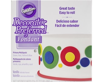 Wilton Primary Decorator Preferred Fondant, Assorted, 4-Pack, Cake Decorating Supplies