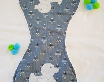 Rubadub Duck appliqued Burp Cloth
