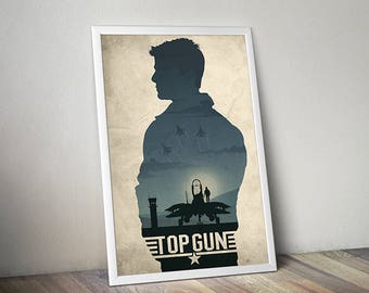 Top Gun poster alternative poster classic movie poster F-14 poster Tomcat poster Tom Cruise poster 80s poster Maverick Goose Iceman Charlie