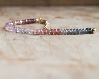 Gemstone Bracelet, Mothers Day, Mom Gift for Her, Multi Spinel Bracelet, Beaded Bracelet, Boho Jewelry, Gemstone Jewelry, Dainty Jewelry