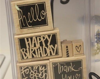 Stampin' Up! Retired Vivid Greetings wood mount