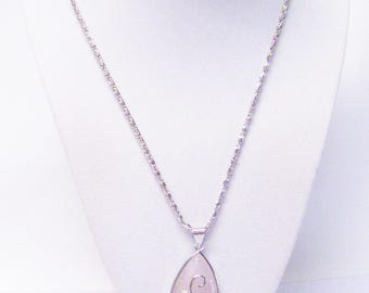 Pink Rose Quartz Teardrop Pendant Necklace