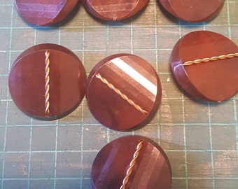 7 black and metal buttons from the 1960's