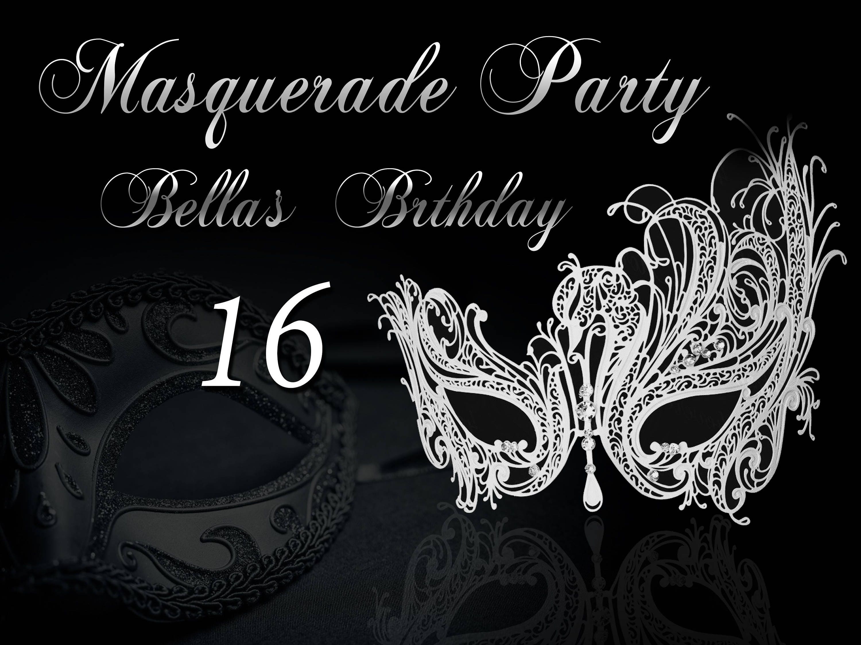 Large Custom Masquerade Party Banner Mardi Gras Masquerade