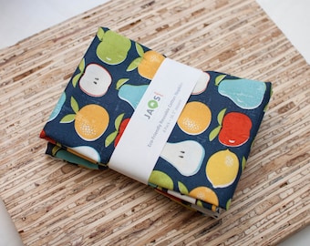 Large Cloth Napkins - Set of 4 - (N4601) - Navy Fruits Modern Reusable Fabric Napkins