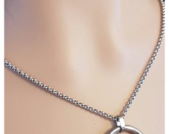 BDSM submissive Discreet Day Collar. Stainless Steel Rolo Chain with a Solid Cast Steel O Ring