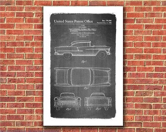 1955 Chevy Bel-Air Automobile Patent Art Print