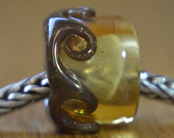 SALE - Unique Handmade Lampwork Glass European Charm Bead - SRA - Fits all charm bracelets - Silver Core Options