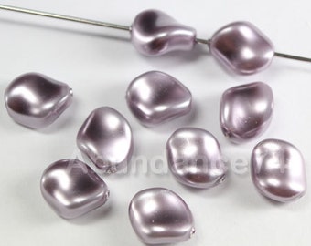 10 pcs Swarovski Crystal Pearl 5826 Curve Twisted Pearl 9mm x 8mm - Mauve