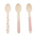 Spoons, Light Pink Utensils (Baby Pink 18 Ct Wooden Spoons) -Stripe, Chevron & Dot Soup Spoon, Party Favors, Kitchenware, Serving Silverware