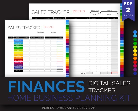 Etsy Sales Log Sales Tracker Organizer Sales Log Monthly