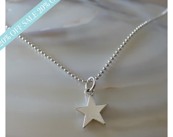 sterling silver star necklace • star charm necklace • everyday necklace • dainty star necklace • beaucoup de beads • B173