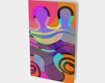 Vague psychédélique wave notebook diary journal writing your day fun to write colorful digital art