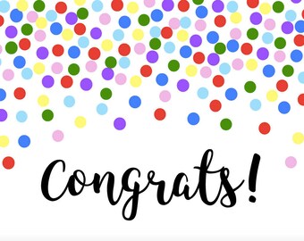 Congrats! Card // Graduation Card // Accomplishment Card // Congratulations Card