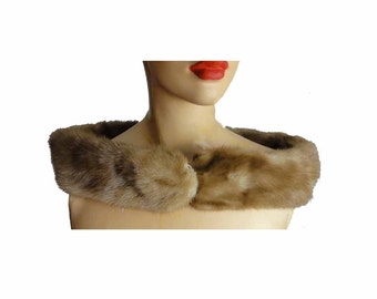 Mink Fur Collar Vintage 50s Fur Collar Honey Mink Scarf Genuine Fur
