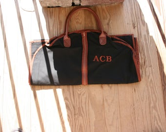 Monogrammed Mens Custom Garment Bag Black